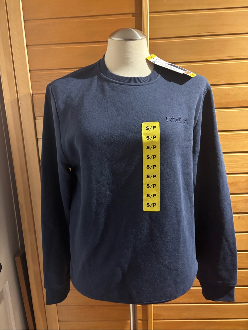 NWT RVCA Navy Blue Minimal Logo Crew Sweatshirt